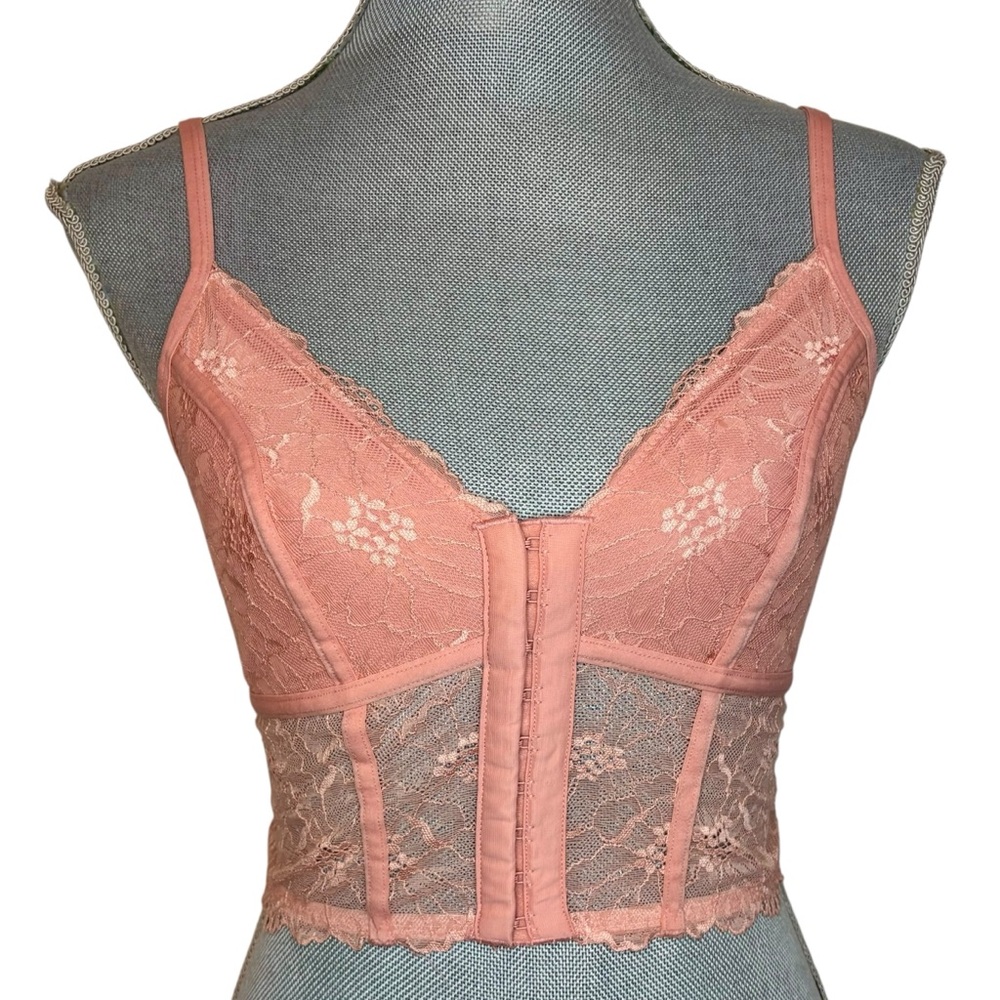 Colsie Pink Lace Bustier Bralette Corset Top